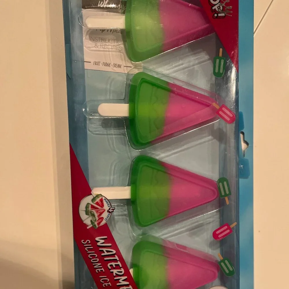 Watermelon Silicon Ice Pop‎ Molds (Set of 4) (new)